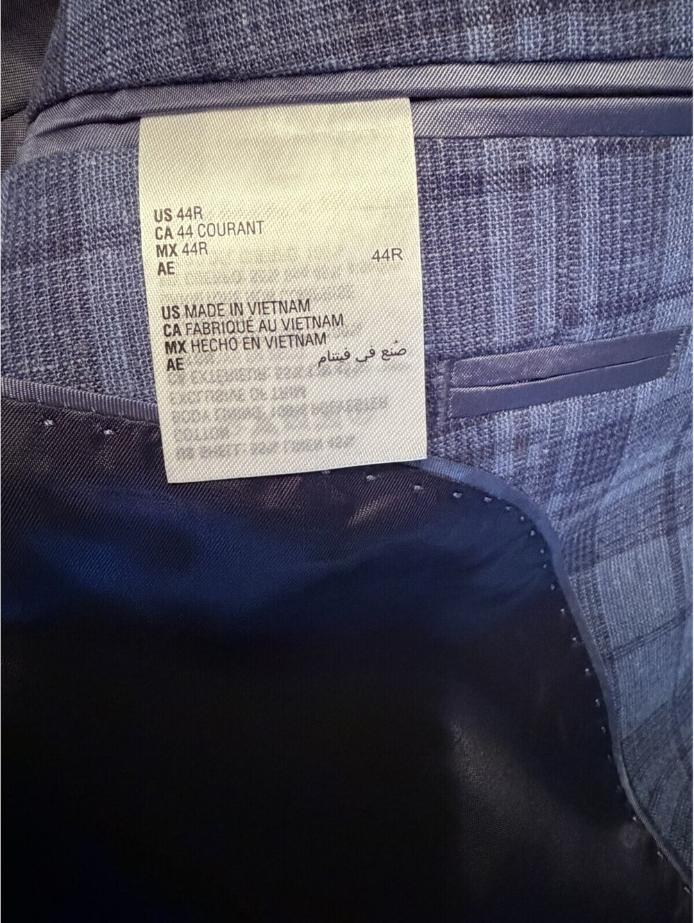 Bar Ill Slim 44R Sport Coat Jacket Blazer Blue Check MSRP $295 New w Tags - Picture 5 of 8